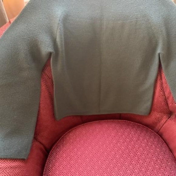 Blue-green wool sweater with wide sleeves - Picture 2 of 5
